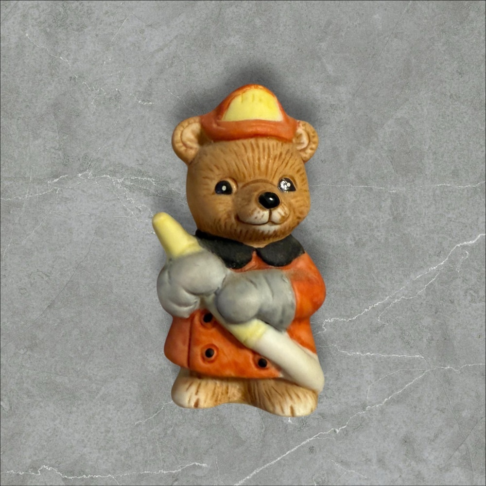 Vintage Homco Fireman Bear‎ Figurine - Occupation Series #8820